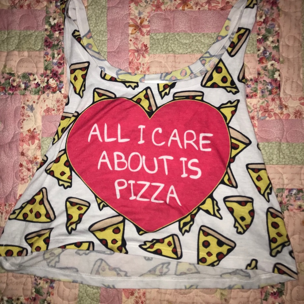 all i care about is pizza crop top
